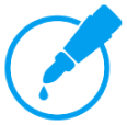 icono de bolígrafo azul
