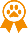 icono de insignia de pata naranja
